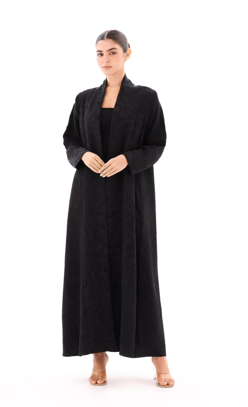 BLACK TEXTURED ABAYA